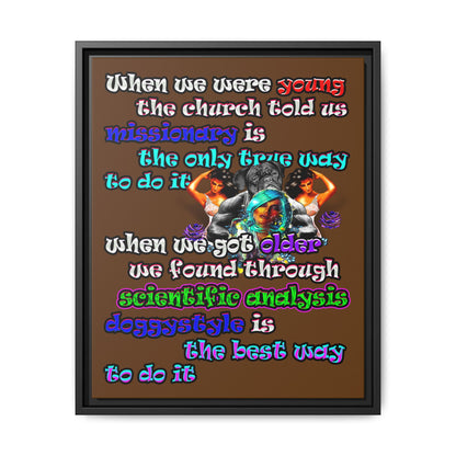 doggystyle - framed canvas art (brown)