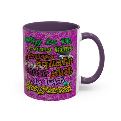 the bum's shit - Accent Mug (pink swirl)