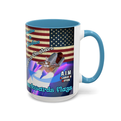 shoot for the stars - Accent Mug (grey-pink wave)