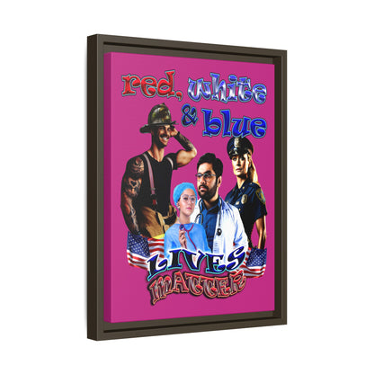 rw&b lives matter - framed canvas art (pink)