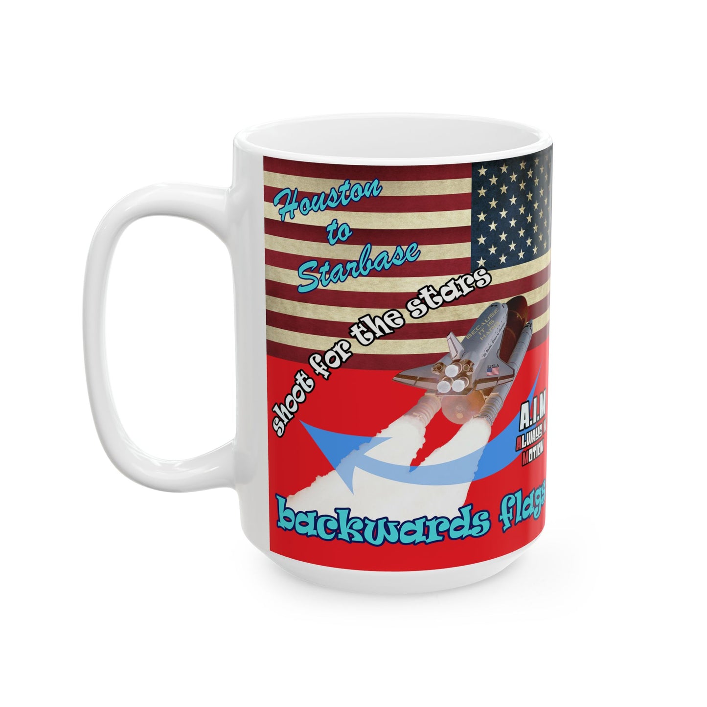 shoot for the stars - White Mug (red)