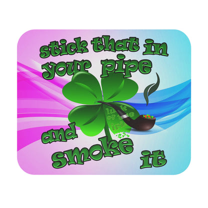 stick that in your pipe and smoke it - Mouse Pad (Rectangle) (light blue-pink wave)