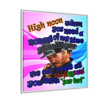 high noon - framed canvas art (light blue-pink wave)