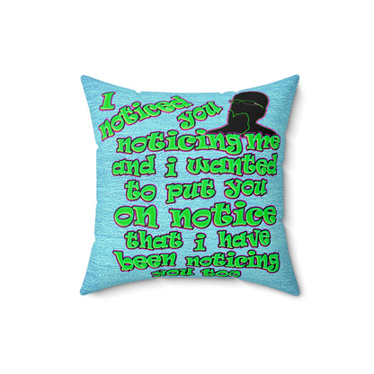 noticed you noticing - Faux Suede Square Pillow - (faded blue)