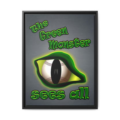green monster - framed canvas art (grey-light grey)