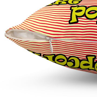 popping like popcorn - Spun Polyester Square Pillow - (yellow-orange wave)
