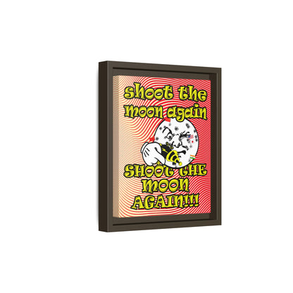 shoot the moon again - framed canvas art (yellow-orange wave)