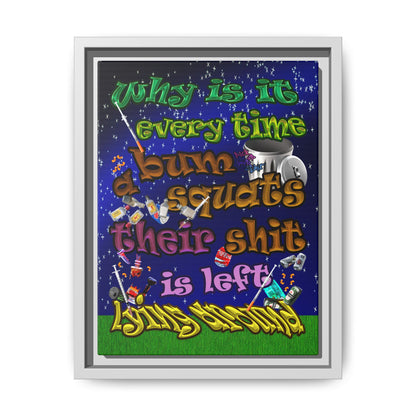 the bum's shit - framed canvas art ('snoops' background)