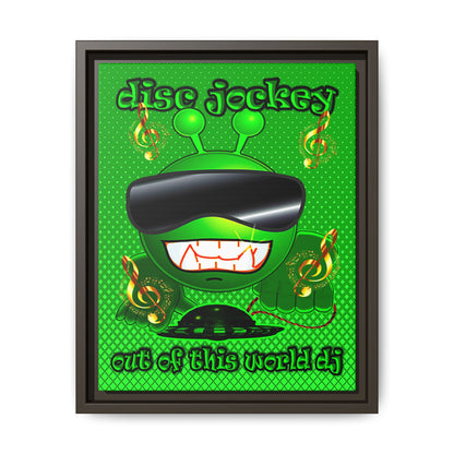 disc jockey - framed canvas art (logo green)
