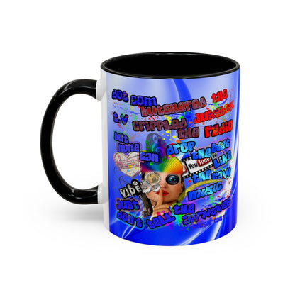 drop the beat - Accent Mug (blue-white wave)