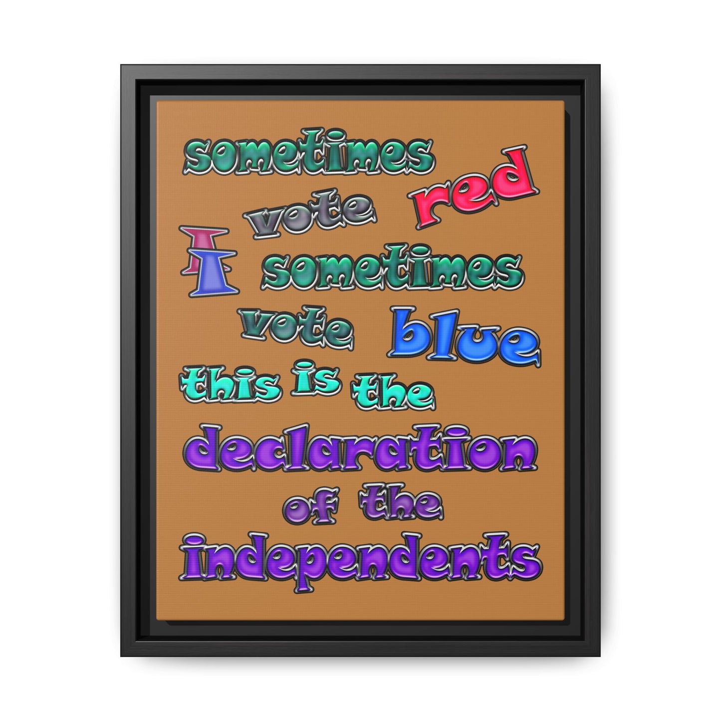 declaration of the independents - framed canvas art (light brown)