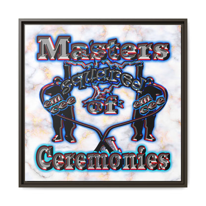 em cee squared - framed canvas art (white marble)