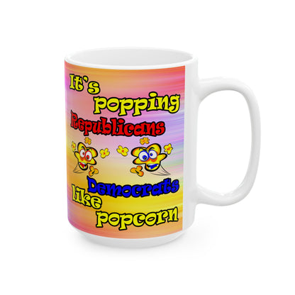 popping like popcorn - White Mug (color blur)
