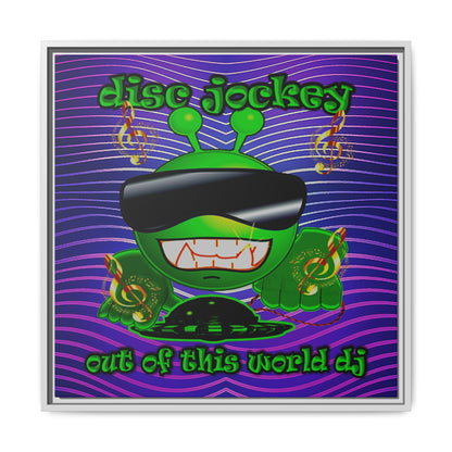disc jockey - framed canvas art (purple wave)