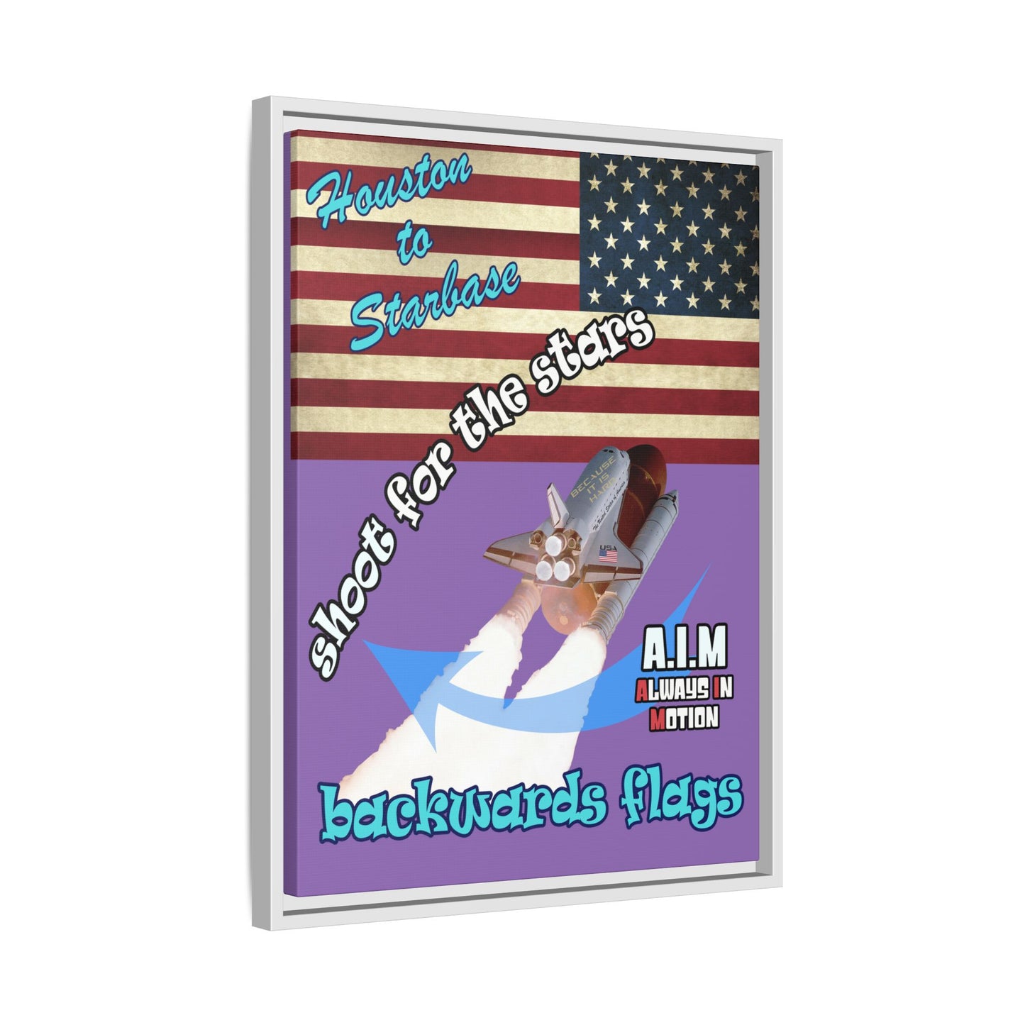 shoot for the stars - framed canvas art (light purple)