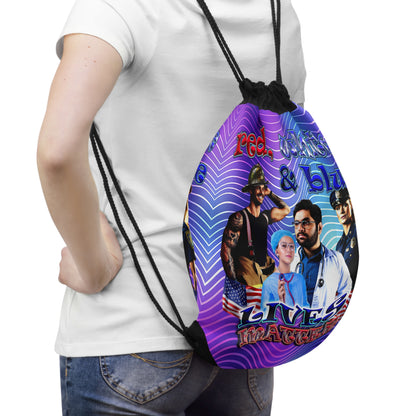rw&b lives matter - Drawstring Bag (purple wave)