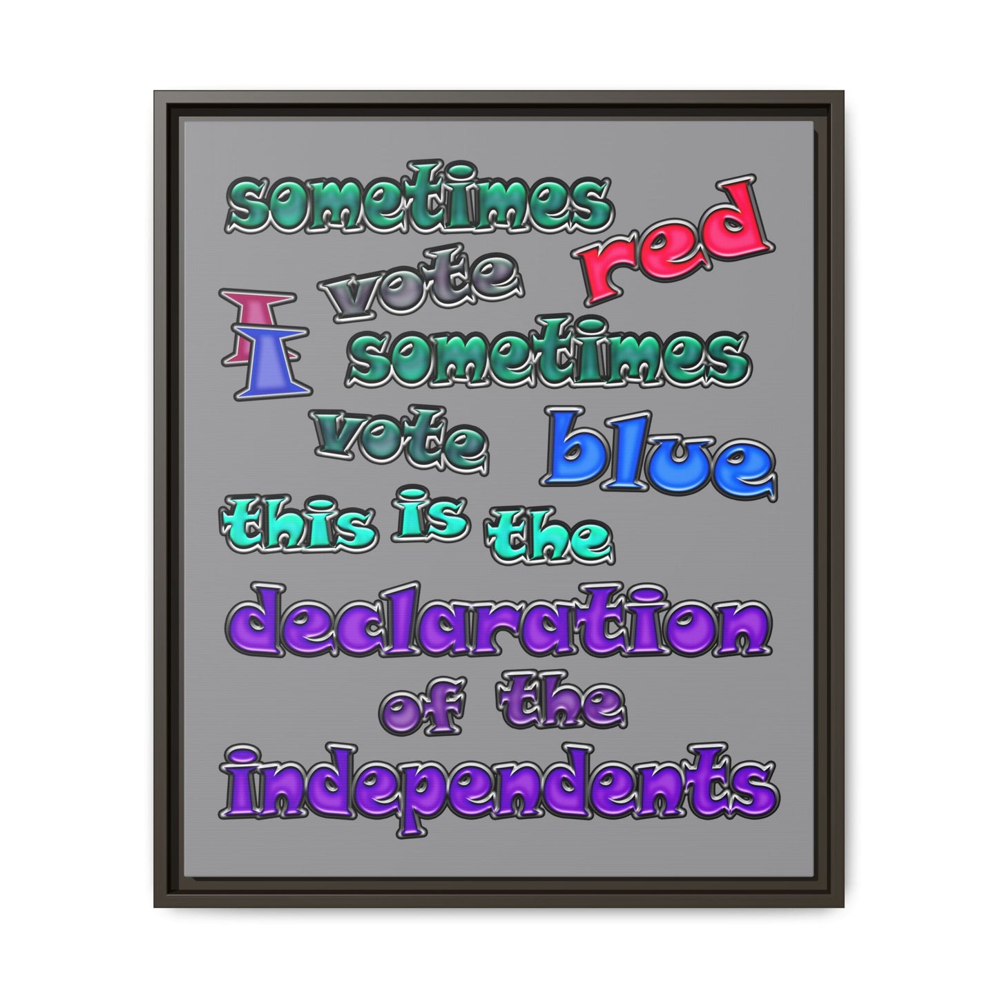declaration of the independents - framed canvas art (grey)