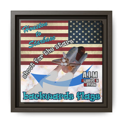 shoot for the stars - framed canvas art (white marble)