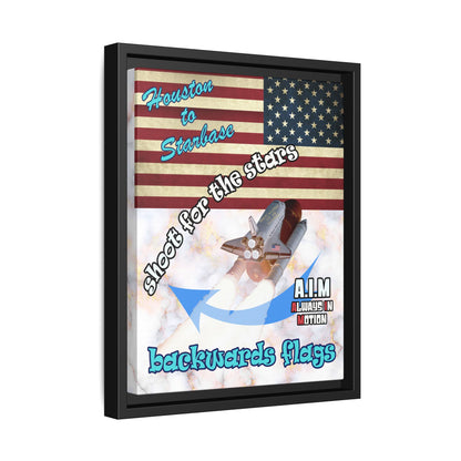 shoot for the stars - framed canvas art (white marble)