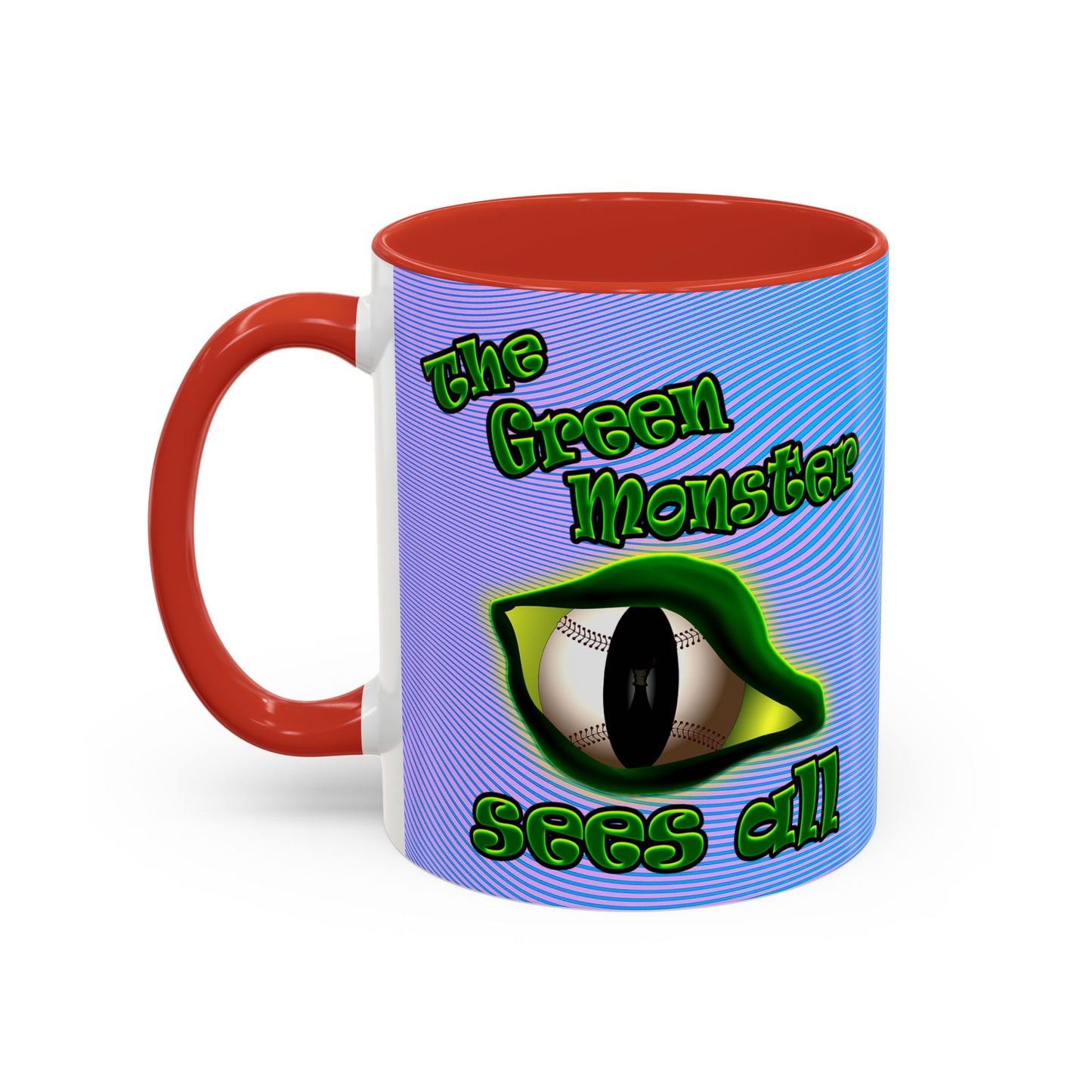 green monster - Accent Mug (light blue-purple wave)