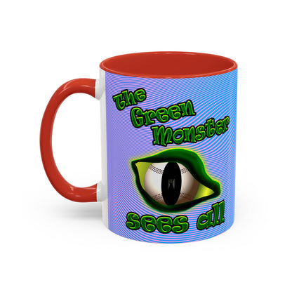 green monster - Accent Mug (light blue-purple wave)