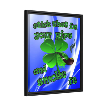 stick that in your pipe and smoke it - framed canvas art (blue-white wave)