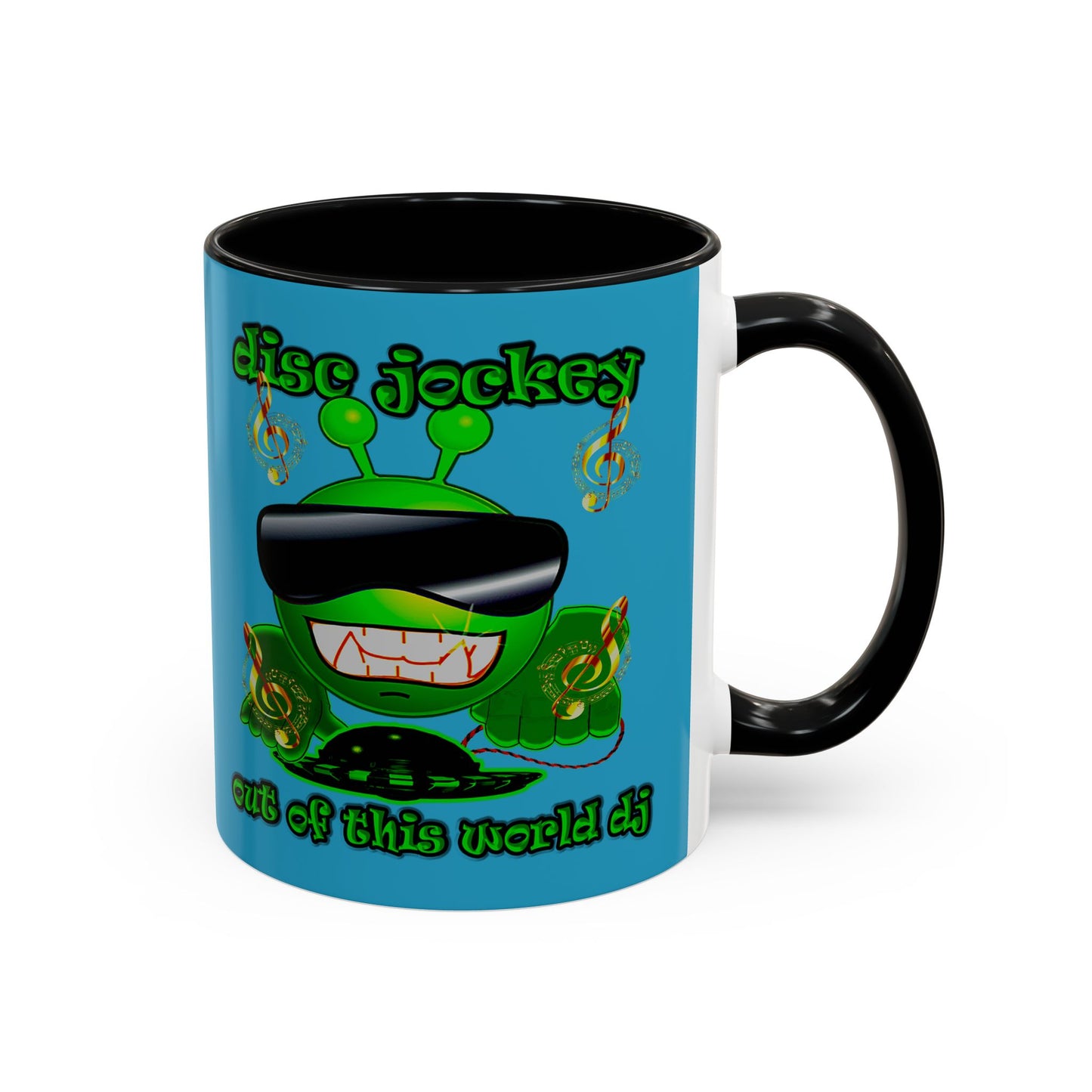 disc jockey - Accent Mug (turquoise)