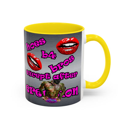 hoes b4 bros - Accent Mug (brushed nickel)