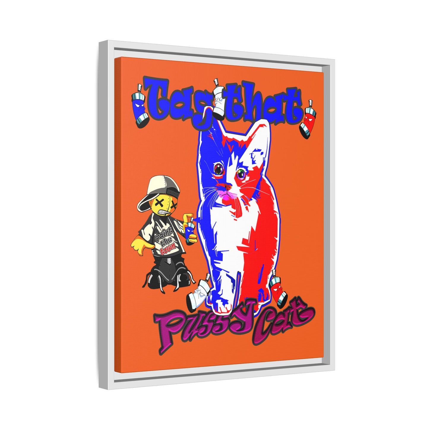 tag that - framed canvas art (orange)