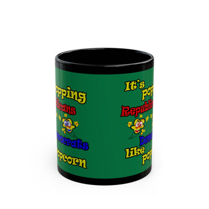 popping like popcorn - Black Mug (dark green)