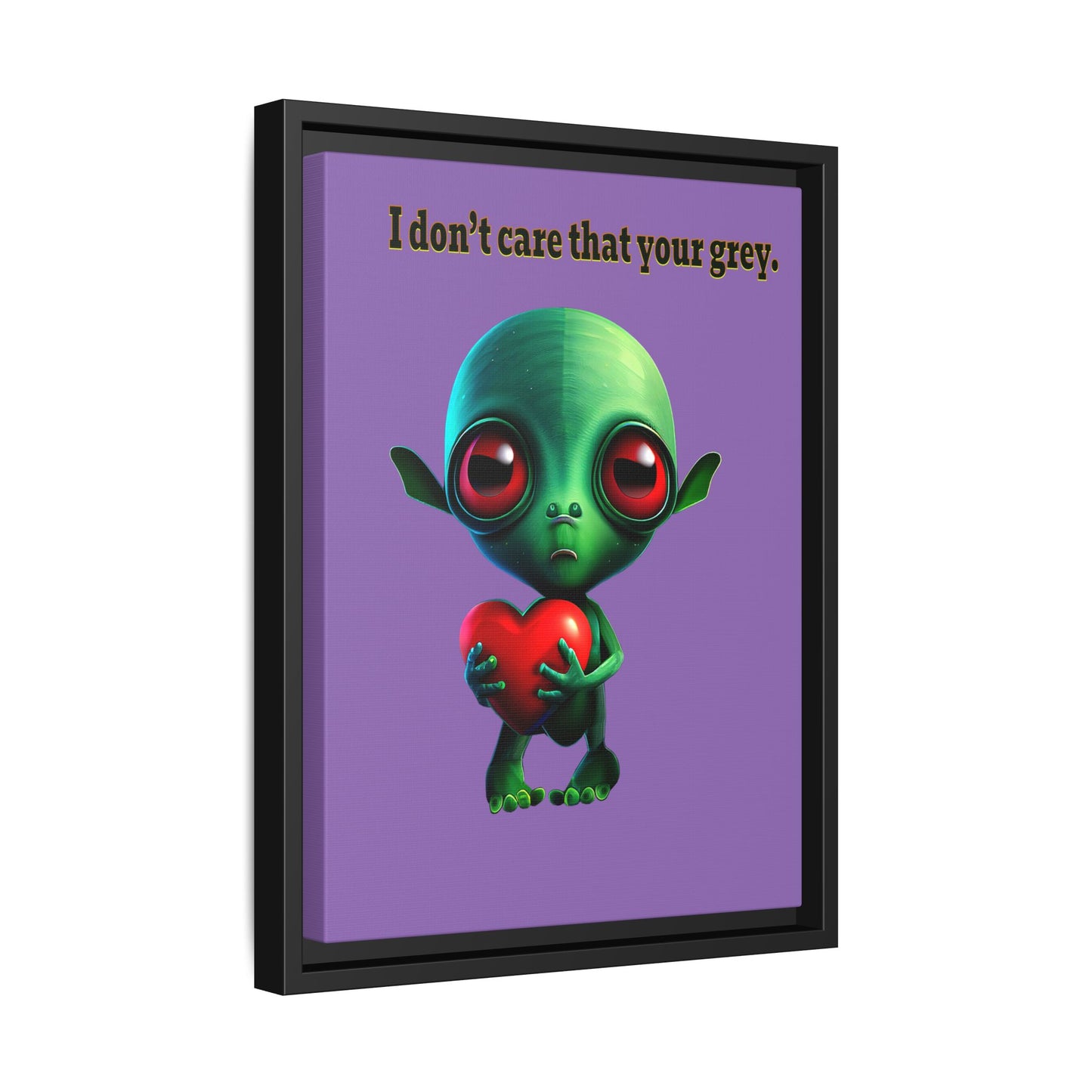 I don't care that your grey - framed canvas art (light purple)