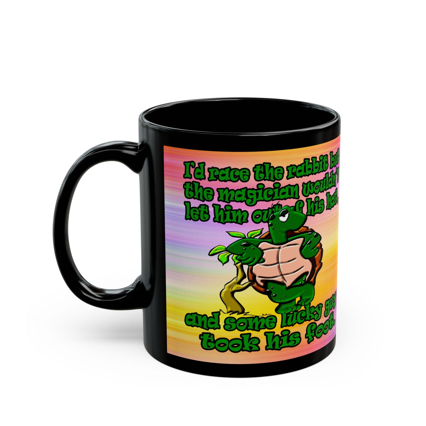 turtle race - Black Mug (color blur)