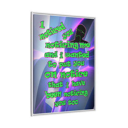 noticed you noticing - framed canvas art (grey-pink wave)