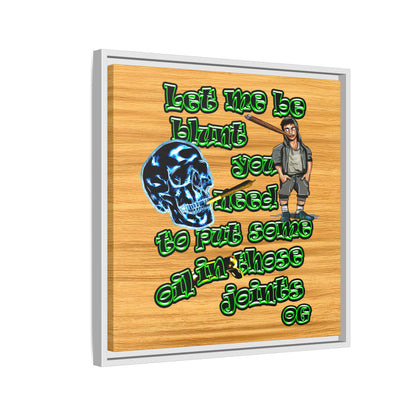 og - framed canvas art (butterscotch wood finish)