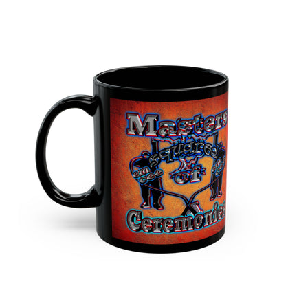 em cee squared - Black Mug (burnt orange)