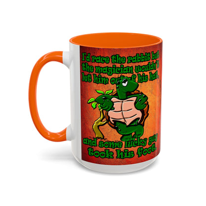 turtle race - Accent Mug (burnt orange)