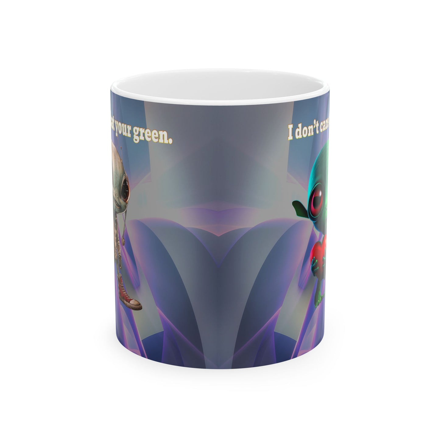 I don't care that your grey - White Mug (grey-pink wave)