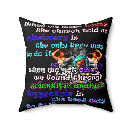 doggystyle - Spun Polyester Square Pillow - (black)