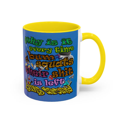 the bum's shit - Accent Mug (light blue-purple wave)