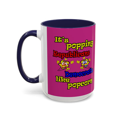 popping like popcorn - Accent Mug (pink)