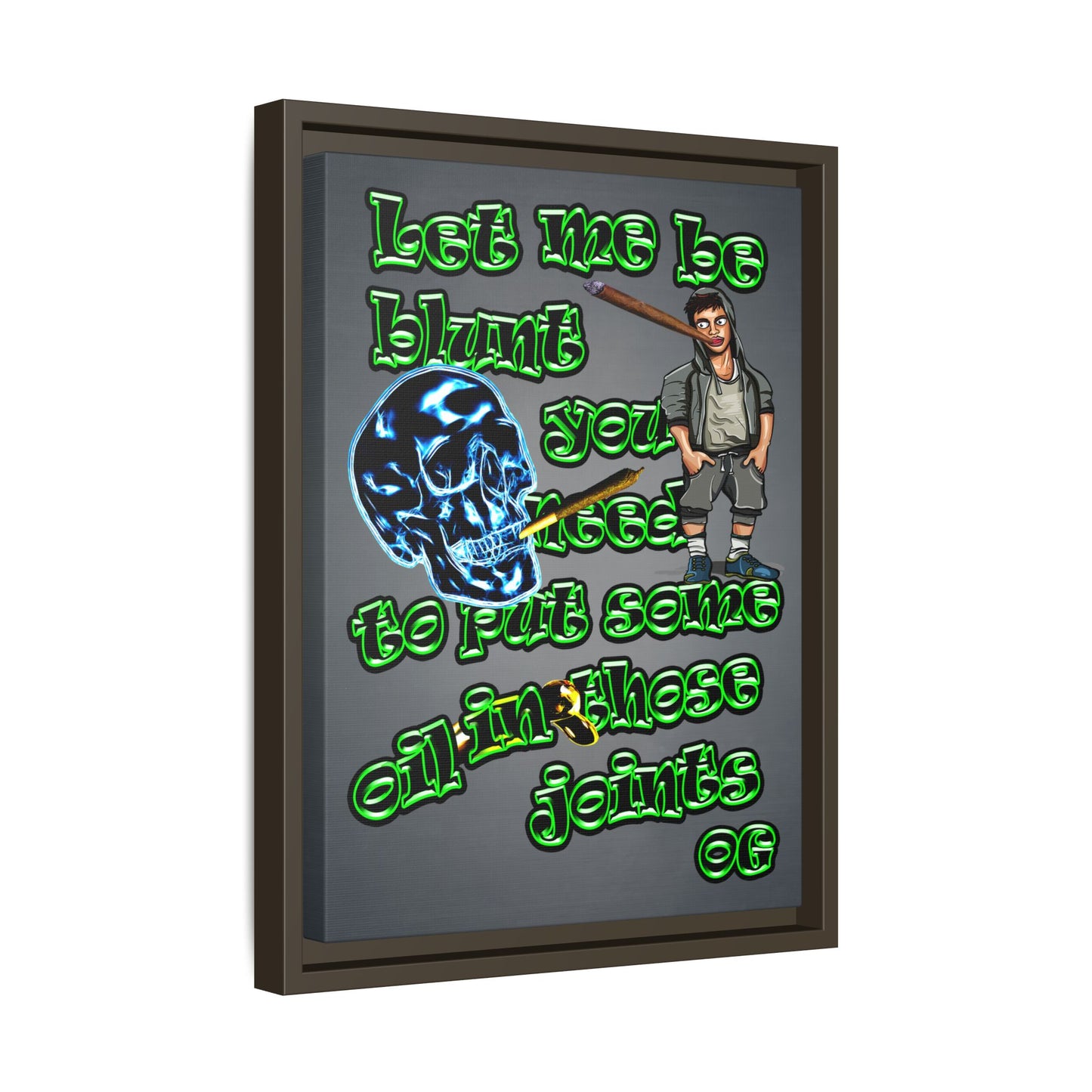 og - framed canvas art (grey-light grey)