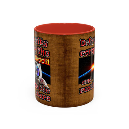 defy conquer reach - Accent Mug (brown papyrus)