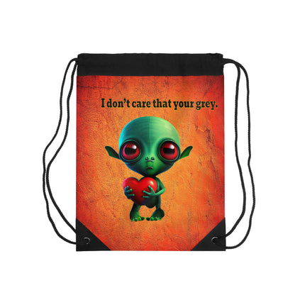 I don't care that your grey - Drawstring Bag (burnt orange)