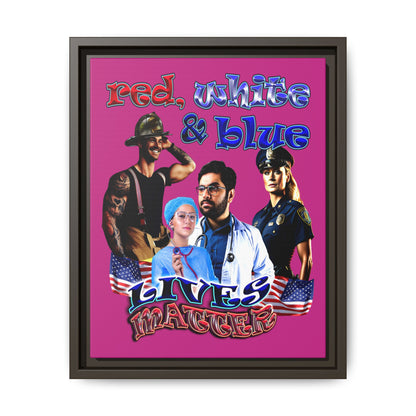 rw&b lives matter - framed canvas art (pink)