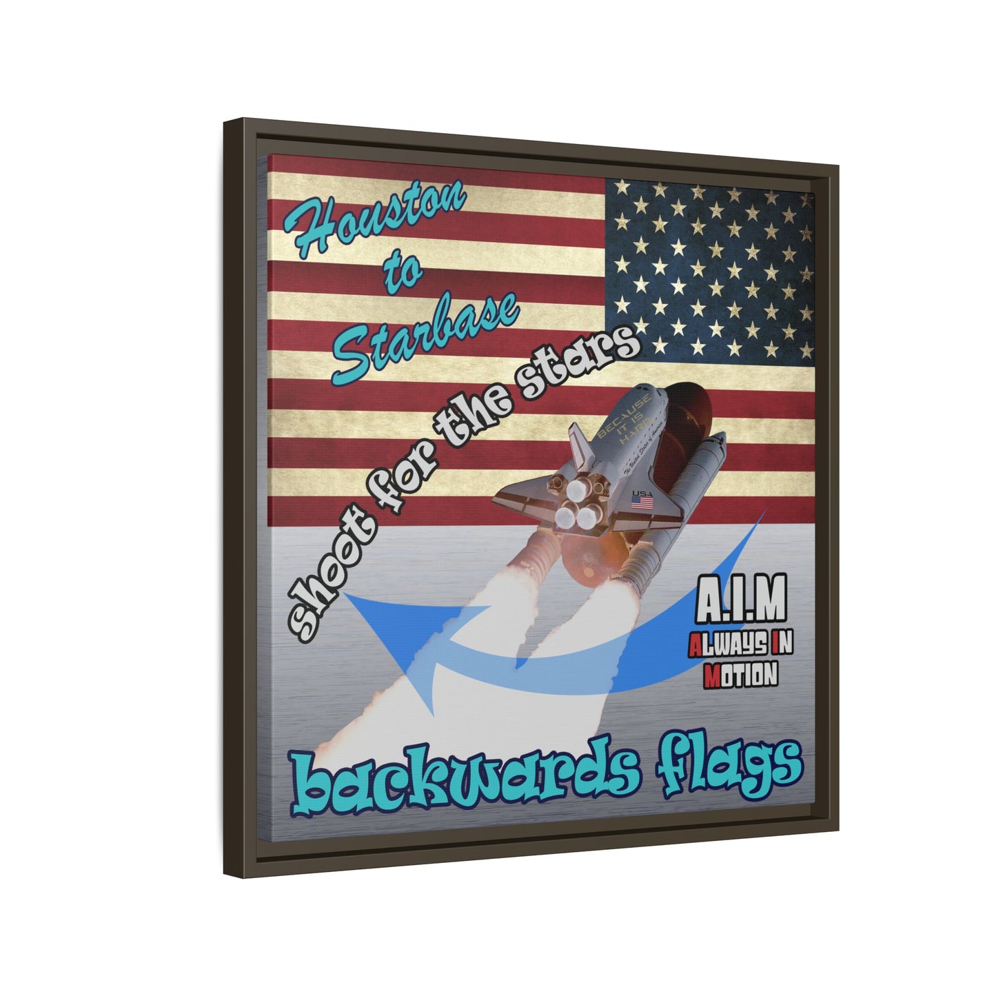 shoot for the stars - framed canvas art (brushed nickel)