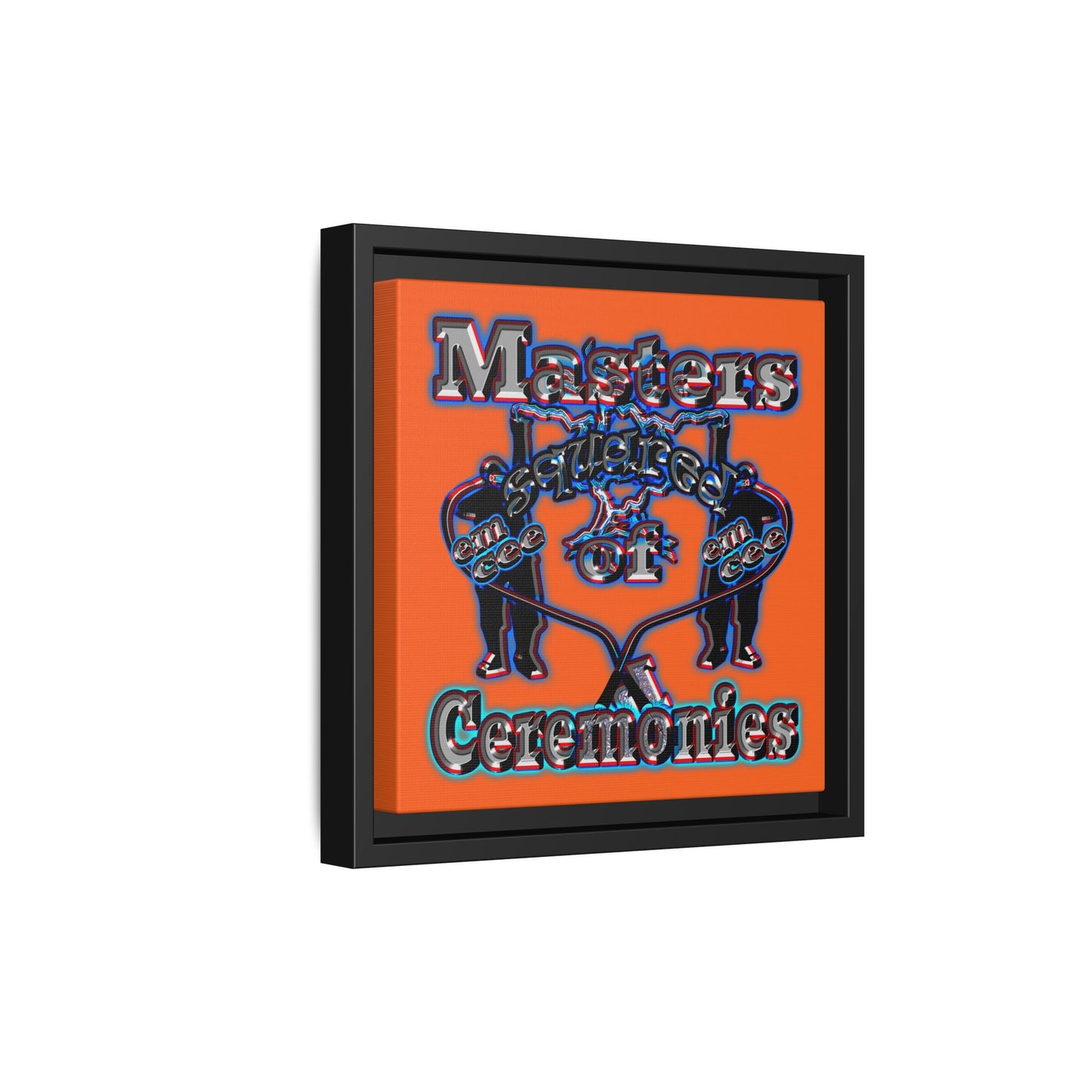 em cee squared - framed canvas art (orange)