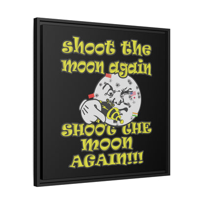 shoot the moon again - framed canvas art (black)