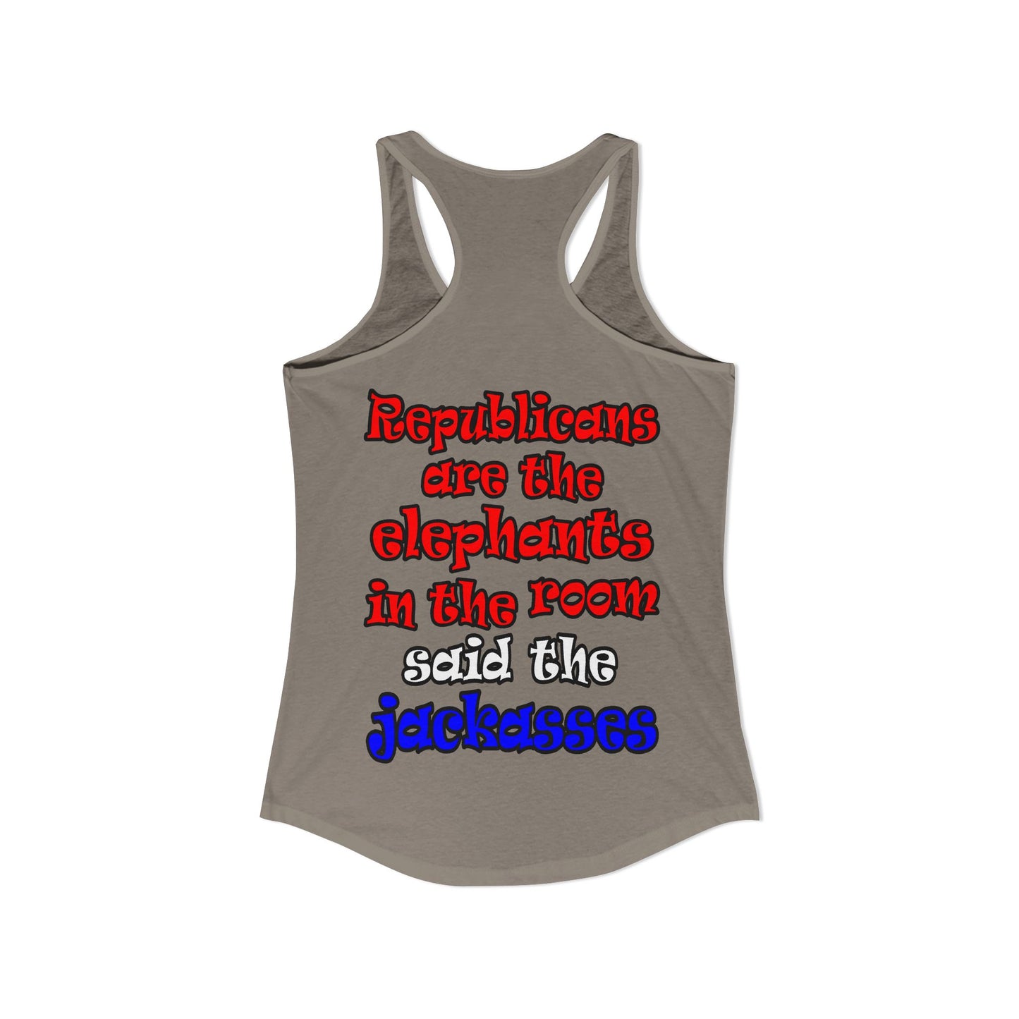 donkeys and elephants - Women's Ideal Racerback Tank