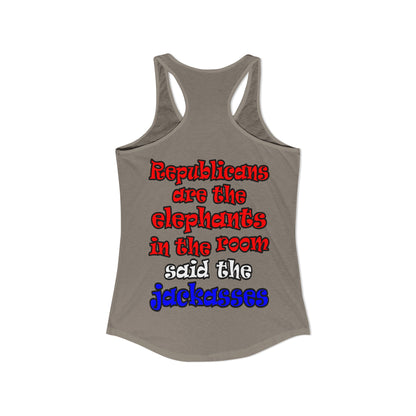 donkeys and elephants - Women's Ideal Racerback Tank
