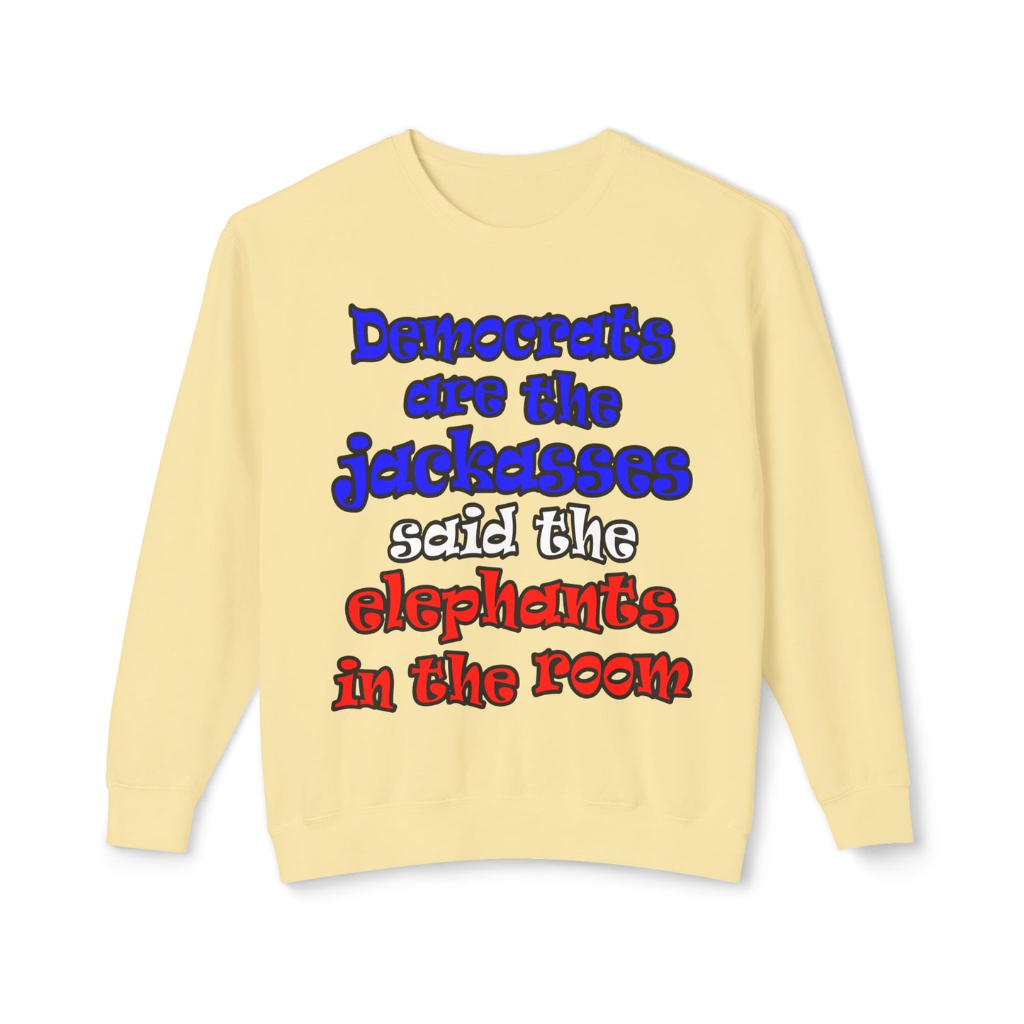 donkeys and elephants - Unisex Lightweight Crewneck Sweatshirt